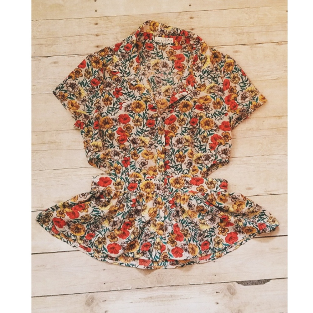 Floral cutout top